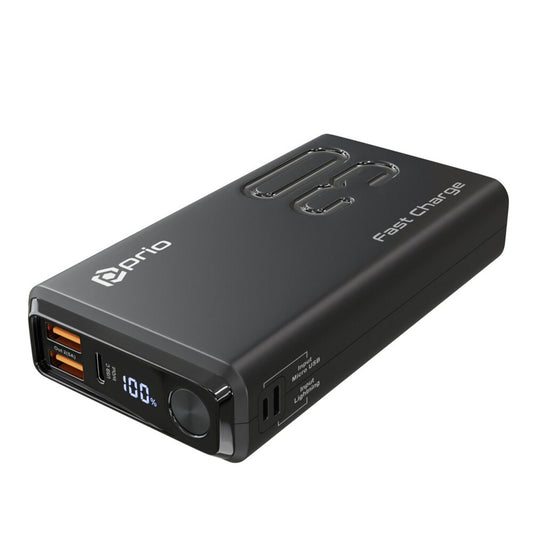 prio Fast Charge (22.5W SCP/ 18W PD / QC3.0) power bank 30,000mAh black