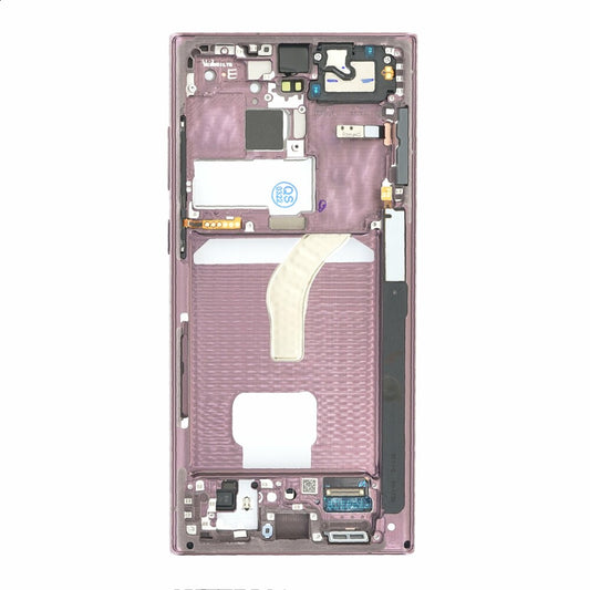 Samsung Display-Einheit + Rahmen  S908 Galaxy S22 Ultra burgundy GH82-27488B