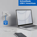 prio Fast Charge World Reiseladegerät 25W PD PPS (USB C) + QC 3.0 (USB A) weiß