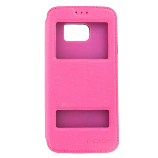 T-CASE Lux Magnet Flip Schutzhülle Galaxy für Samsung S7 Edge pink