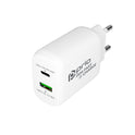 Prio Schnelllade-Wandladegerät 25 W PD PPS (USB C) + QC 3.0 (USB A) weiß