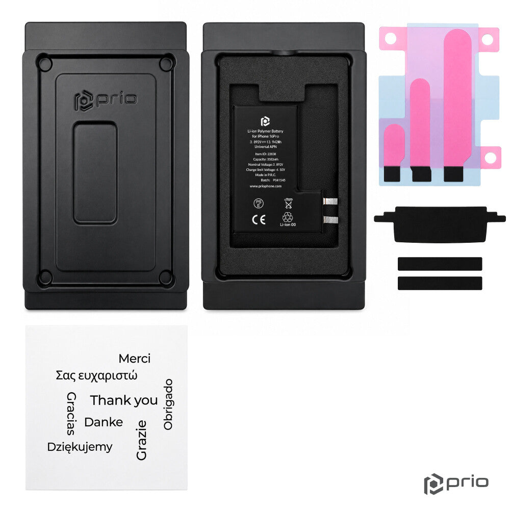 prio Akkuzelle für iPhone 16 Pro (ohne Flex-Kabel)