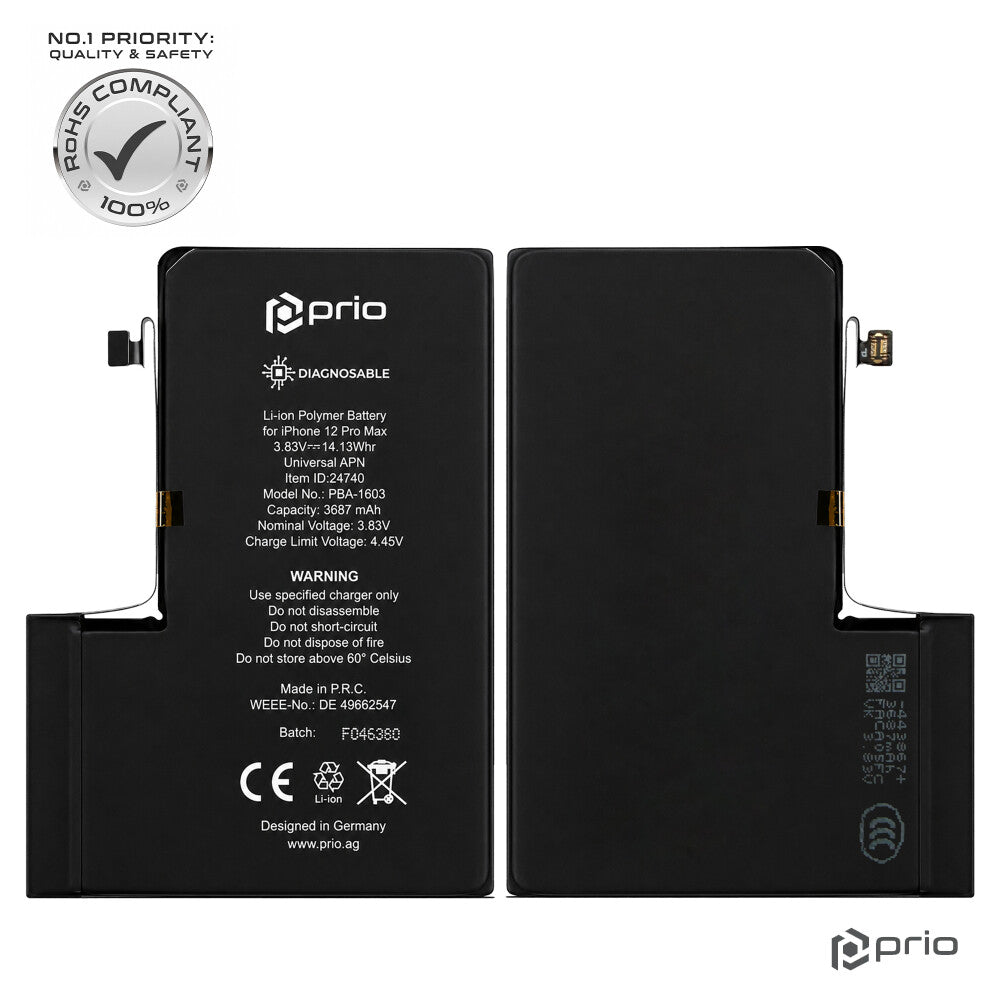 prio Diagnosefähiger Akku für iPhone 12 Pro Max