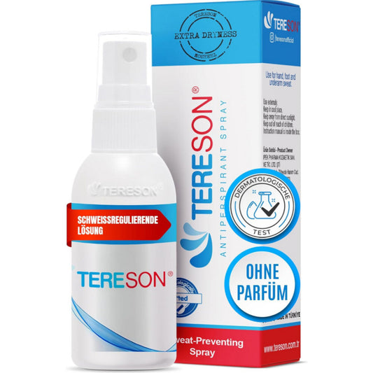 Tereson Antitranspirant Spray 50ml, stark gegen Schwitzen an Achseln und Händen