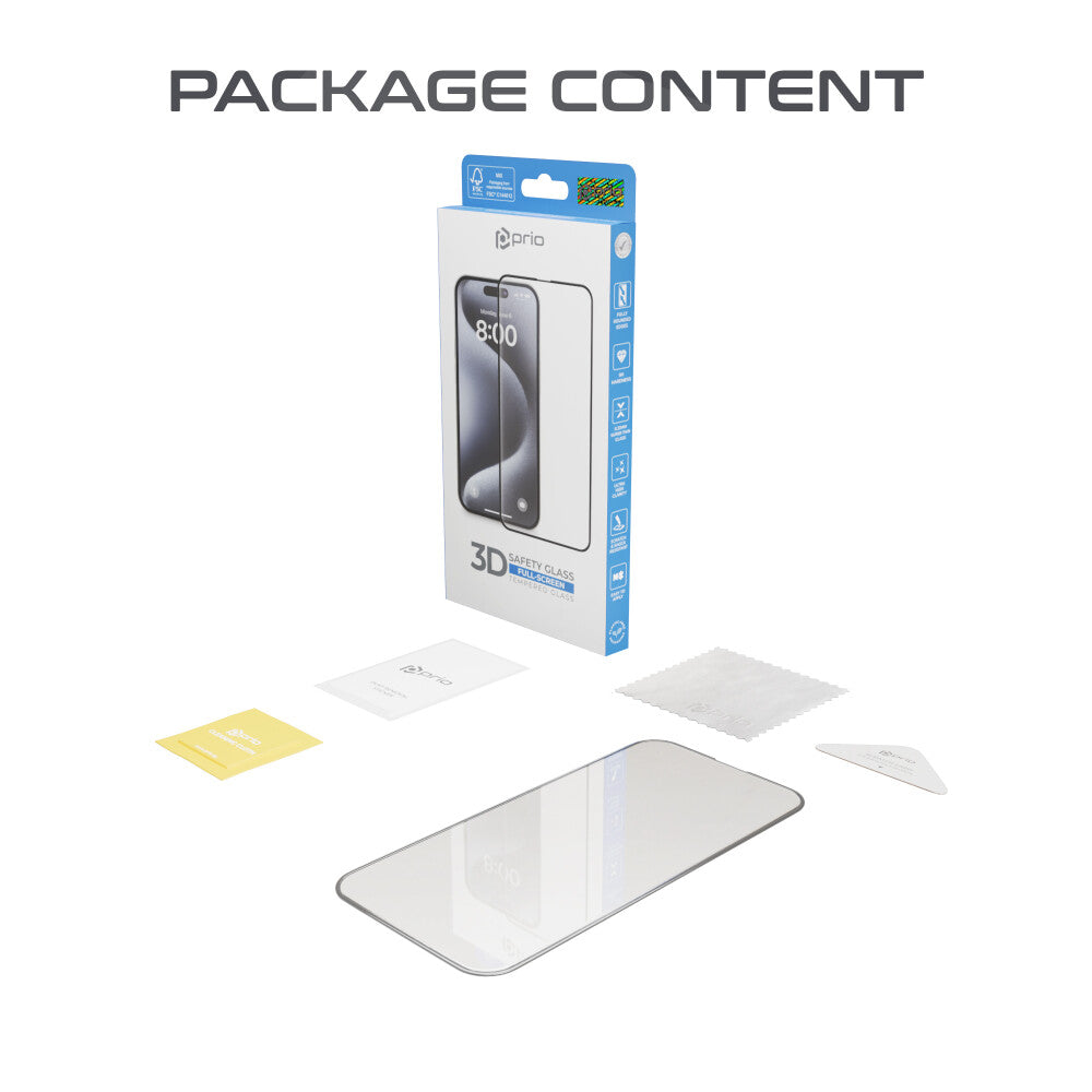 prio 3D Tempered Glass Displayschutzfolie für iPhone 16 Pro Max schwarz Hauptbild