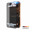 prio 3D Anti-Spy Panzerglas für iPhone 17 Pro (6,3 Zoll) schwarz