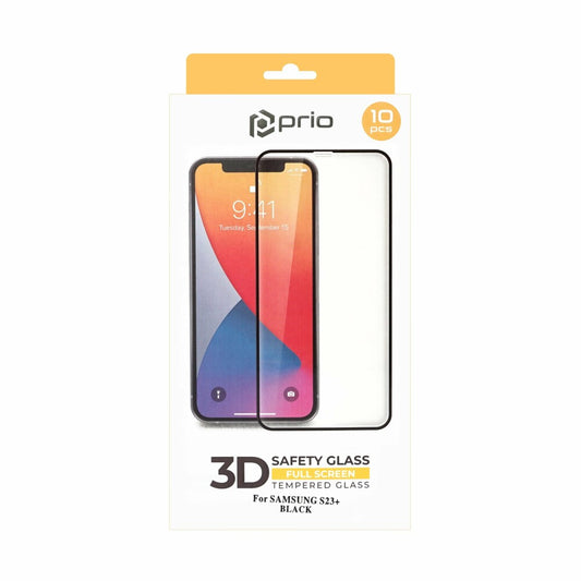 prio 10x 3D screen protector glass for Samsung S23+ black