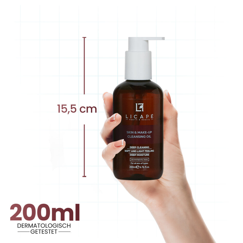 Reinigungsöl 200 ml - Zweiphasen-Reiniger für Haut & Make-up mit Anti-Akne