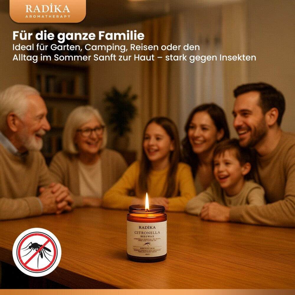 Mosquito Repellent Candle, Anti Mücken Kerze, 100% Rein, BIO, natürlich, 100 gr