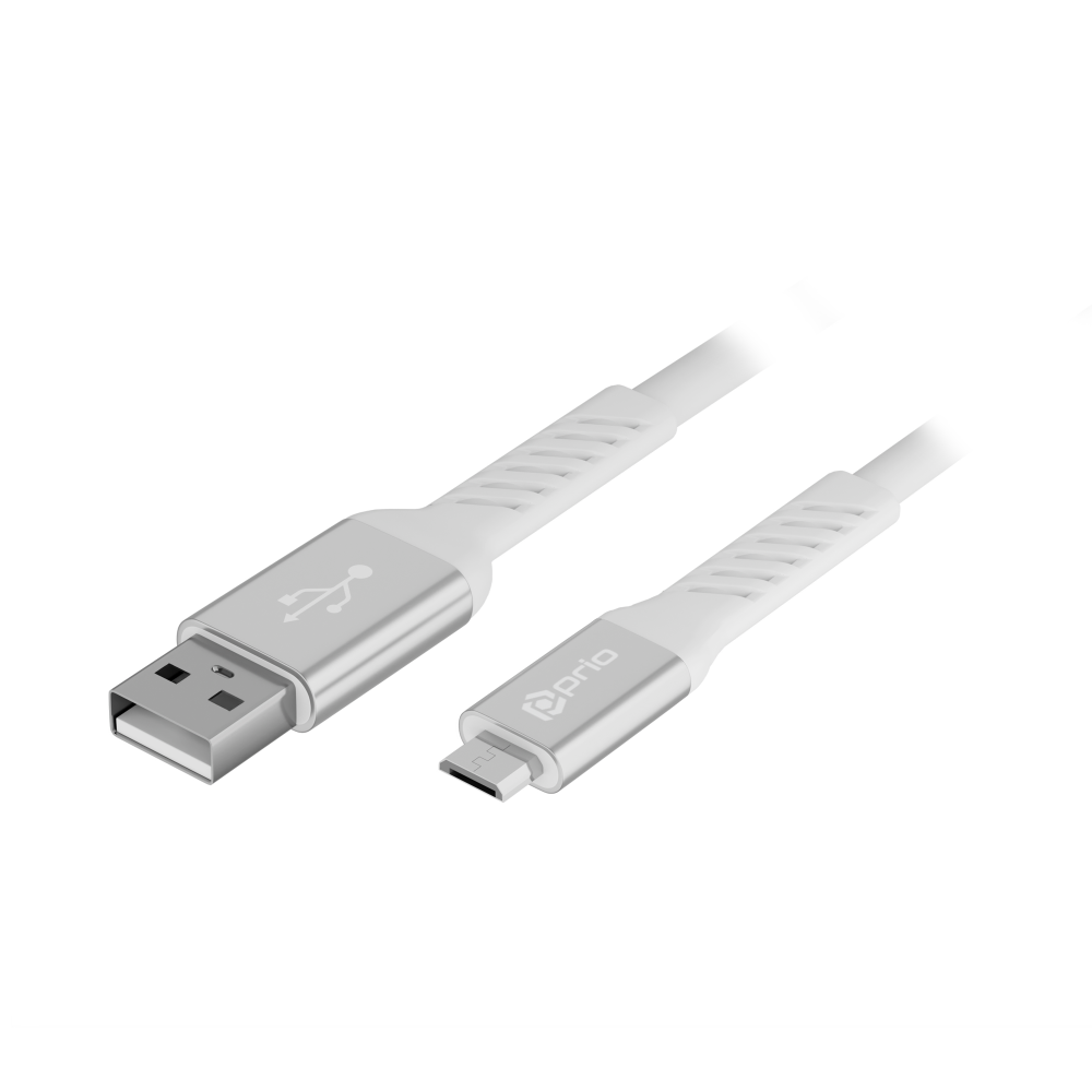 prio Lade- & Datenkabel Micro USB auf USB A 1,2m weiß Hauptbild