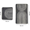 Miqna 2-tlg. rutschfestes Badteppich Set , waschbar (60x100 & 50x60 cm)