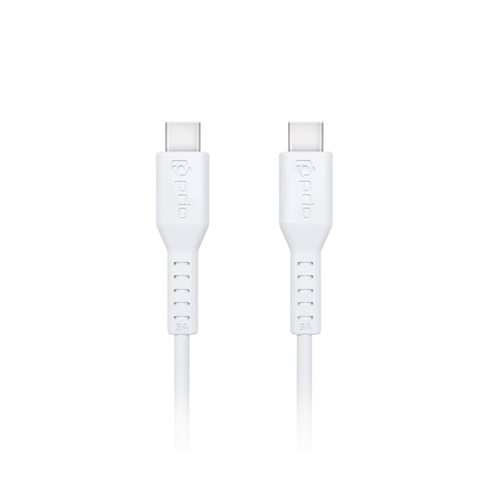 prio High-Speed ​​Charge &amp; Sync USB C to USB C cable 5A 1.2m white