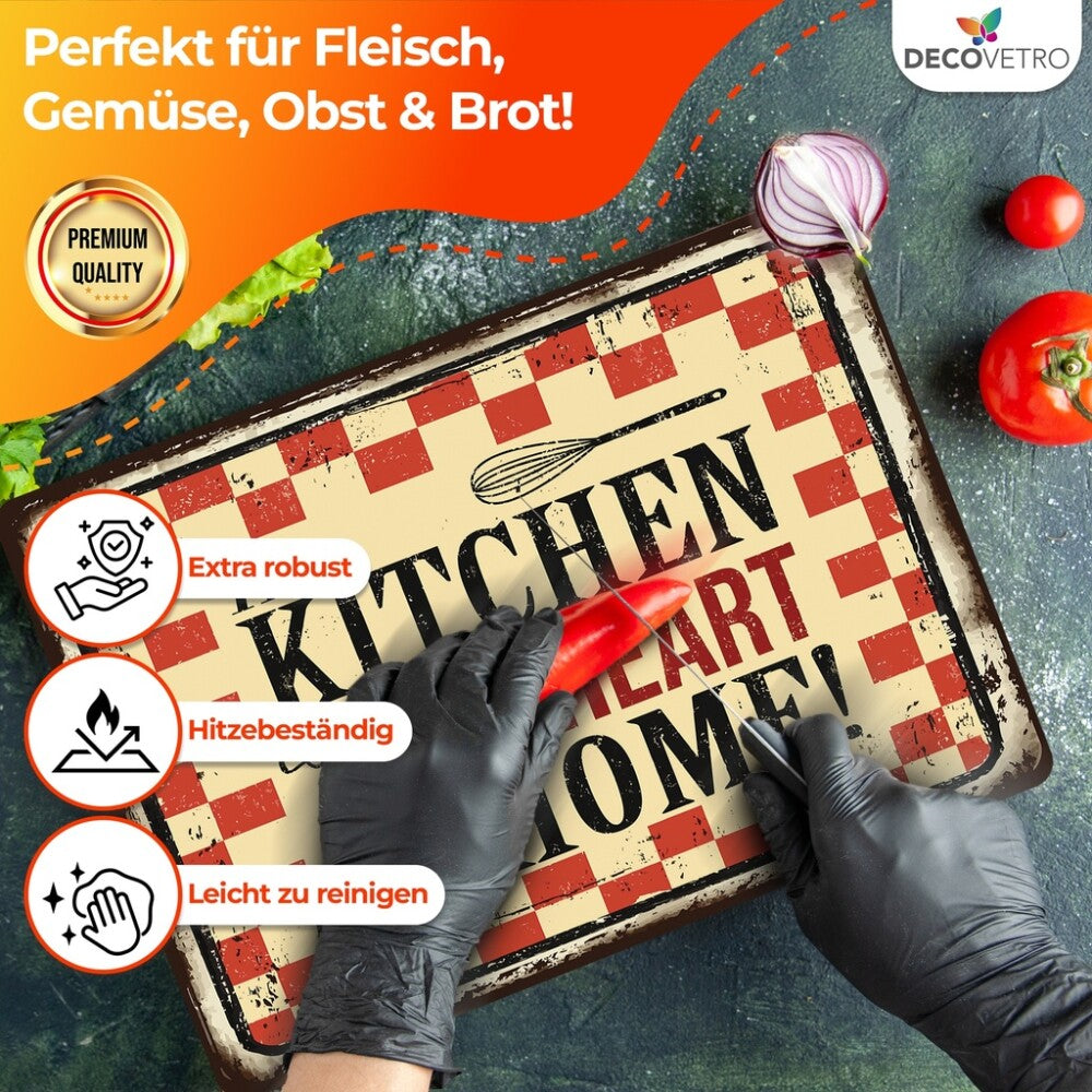 Decovetro Schneidebrett Glas |40x30cm | Glasschneidebrett | Leicht zu reinigen
