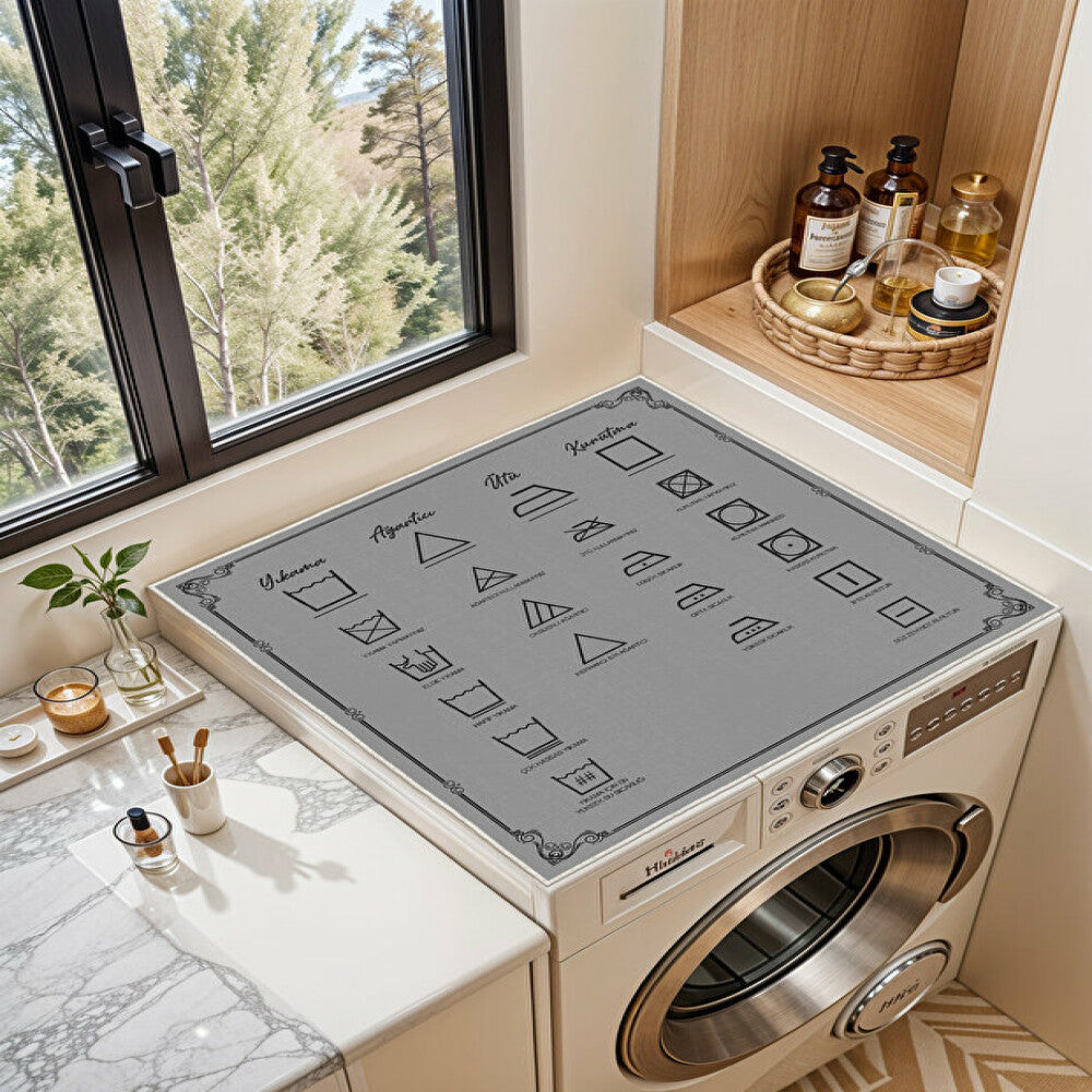 Wasserdichte Waschmaschinenmatte Deluxe, Rutschfest, Grau – Erfrischende Wäsche
