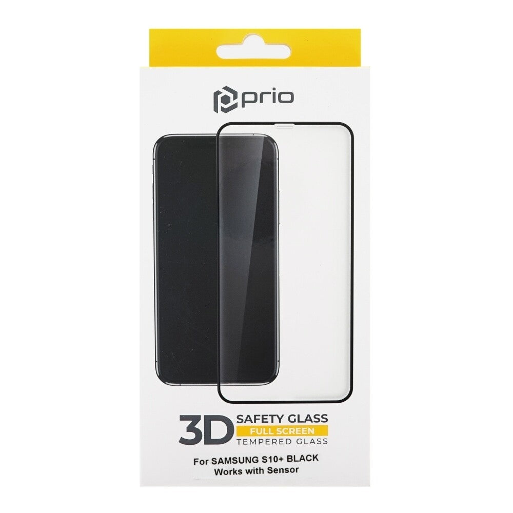 prio 3D screen protector glass for Samsung S10+ black incl. sensor glass