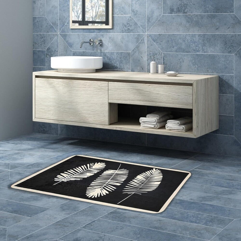 Miqna 2-tlg. rutschfestes Badteppich Set , waschbar (60x100 & 50x60 cm)