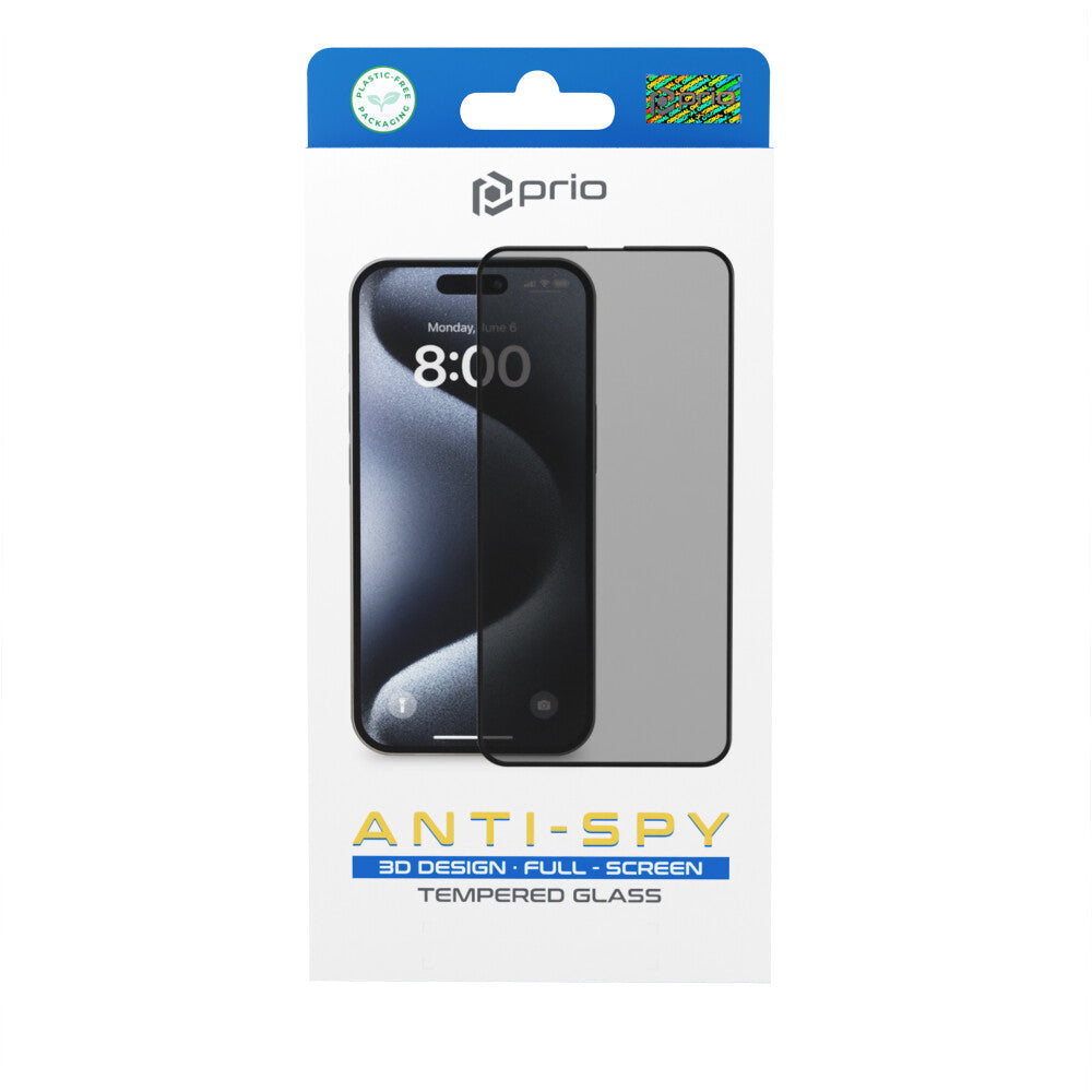 prio 3D Anti-Spy Panzerglas für iPhone 17 Pro Max (6,9 Zoll) schwarz Hauptbild