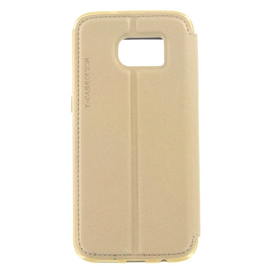 T-CASE Lux Magnet Flip Schutzhülle / Handytasche für Samsung S7 Edge Gold