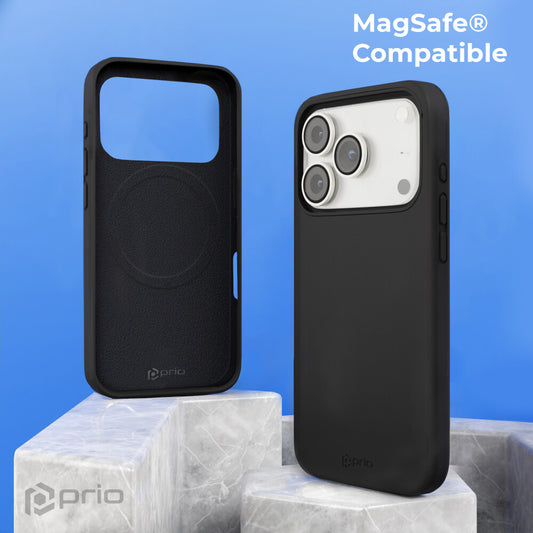 prio Liquid Silicone Case MAG für iPhone 17 Pro (6,3 Zoll) schwarz