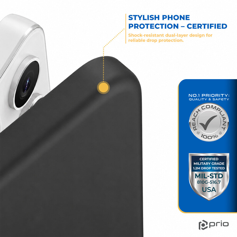 prio Silikonschutzhülle für iPhone 14 Plus schwarz