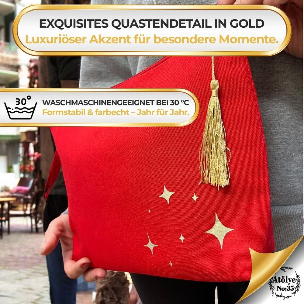 Kulturtasche Damen, Kosmetiktasche Rot, 32x24 cm