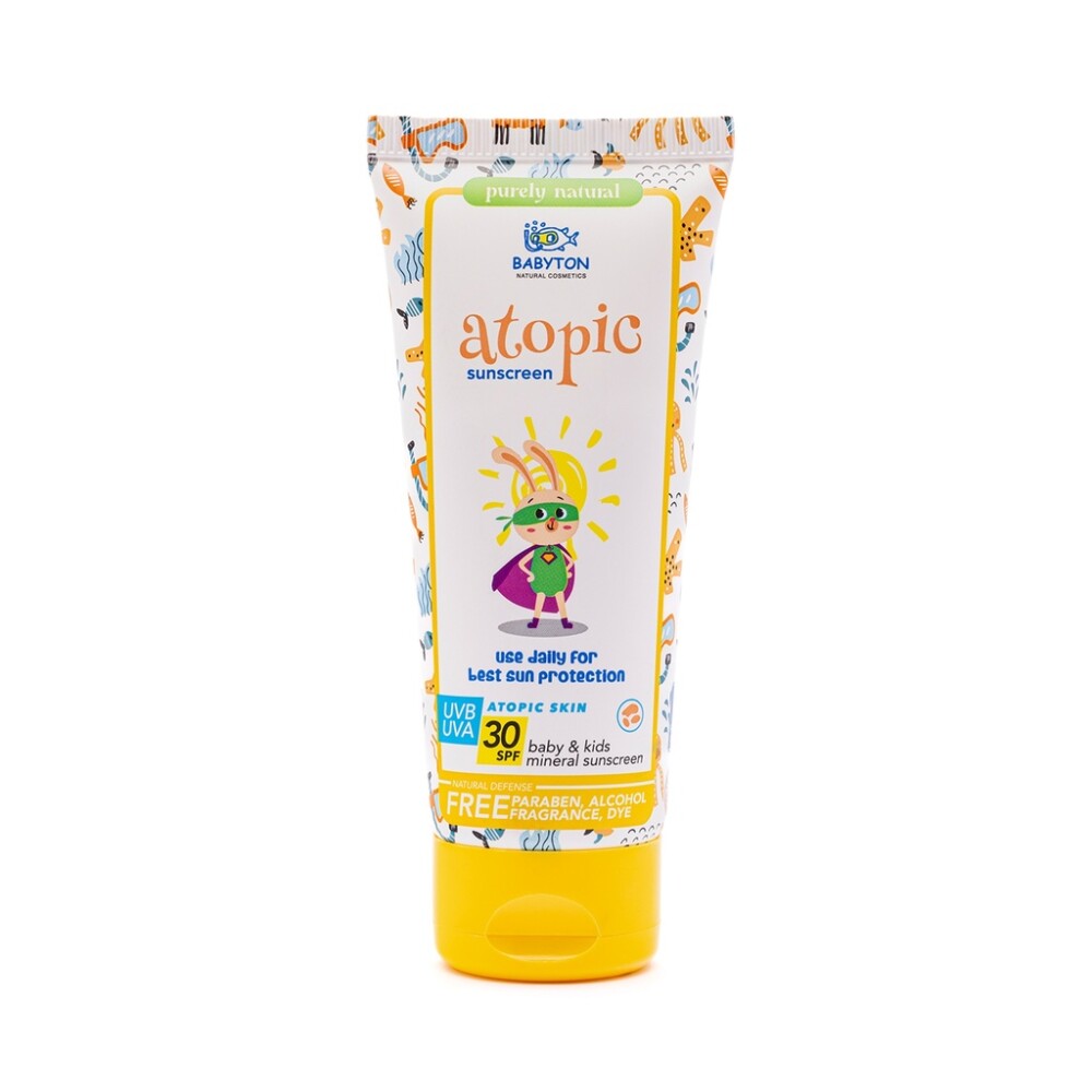 Babyton Mineralische Sonnencreme für Babys und Kinder mit atopischer Wirkung, LSF 30, 100 ml