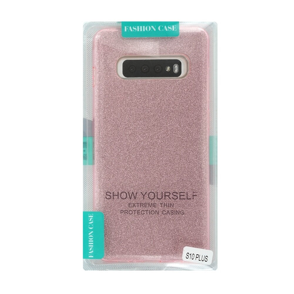 Glittery Silicone Protective Case for Samsung Galaxy S10 Plus pink