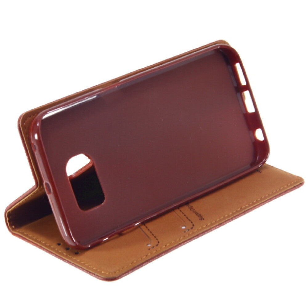 Book Case Royal for Galaxy S6 Edge - Brown