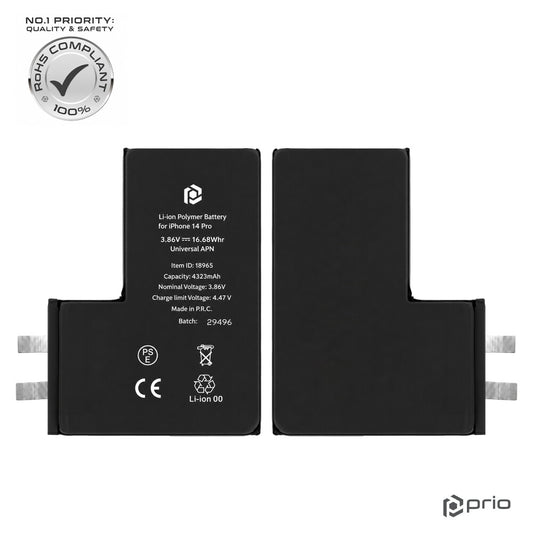prio Akkuzelle für iPhone 14 Pro (ohne Flex-Kabel)