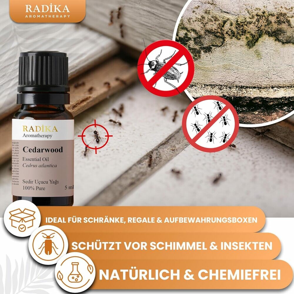 Zedernholzöl, ätherisches Öl, 100% Rein, BIO, natürlich, 10 ml