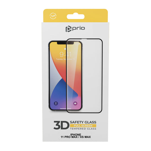 prio 3D screen protector glass for iPhone 11Pro Max/XS Max + Cam Glass black