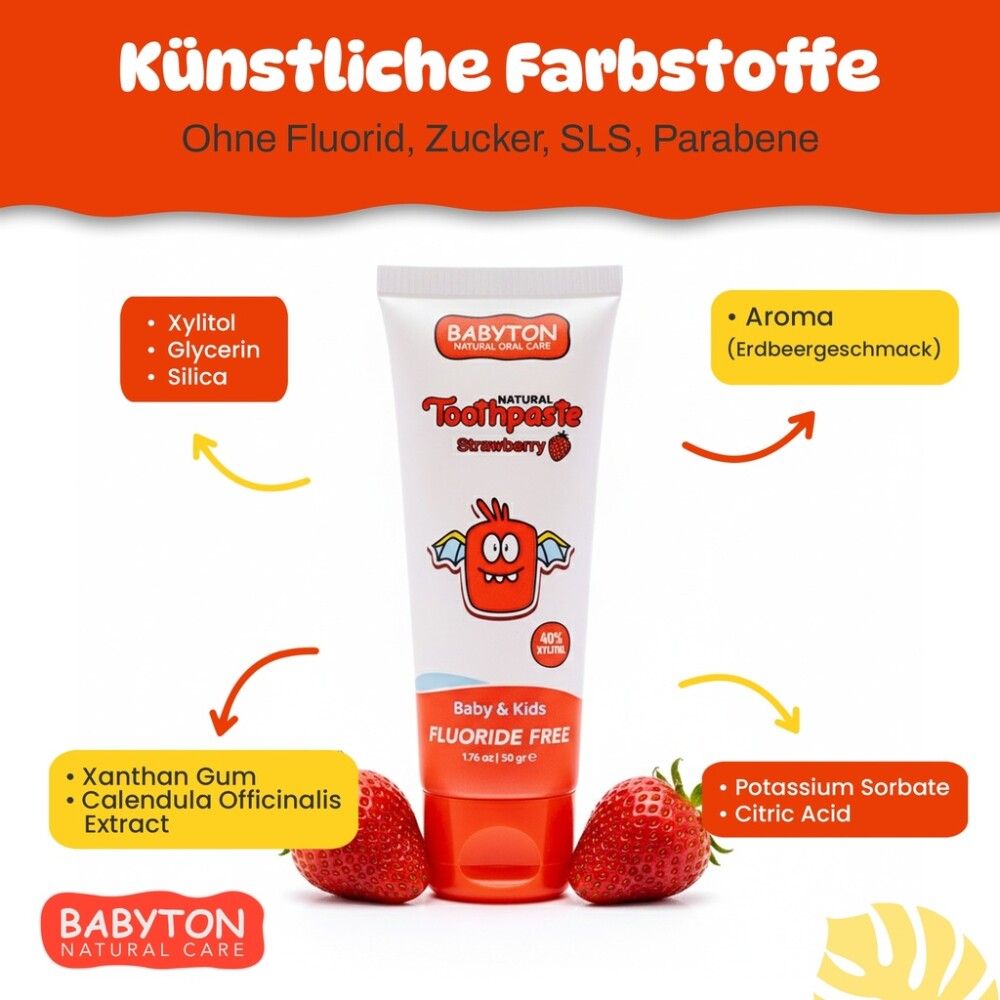 Babyton Baby- und Kinderzahnpasta, natürlich, 50 g