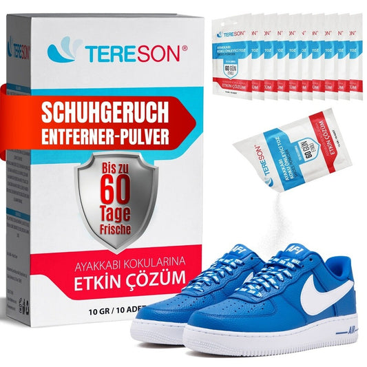 Fussdeodorant, Fußpuder, 60 Tage Effekt, 10 Stück in einer Packung