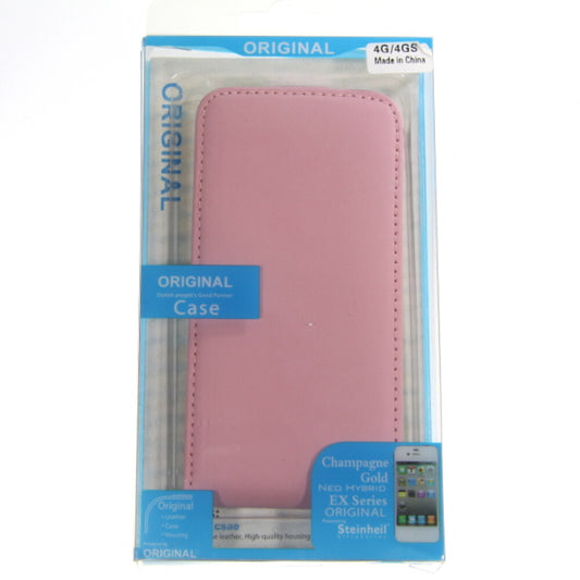 Slim Leather Flip Case Blister for iPhone 4/4s pink