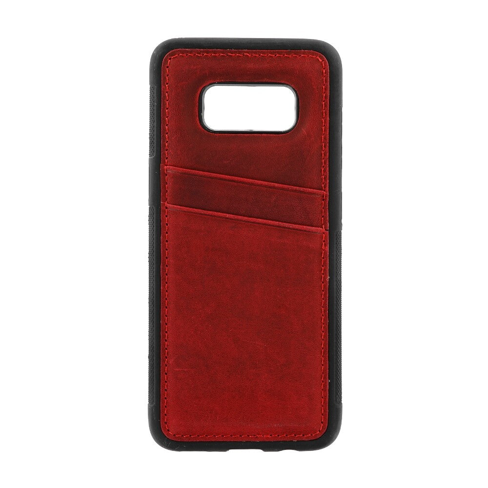 Samsung Galaxy S8 genuine leather protective case CC Vice claret red