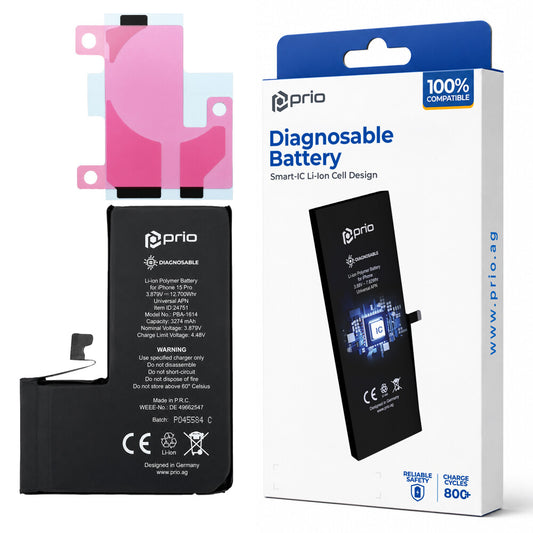 prio Diagnosefähiger Akku für iPhone 15 Pro