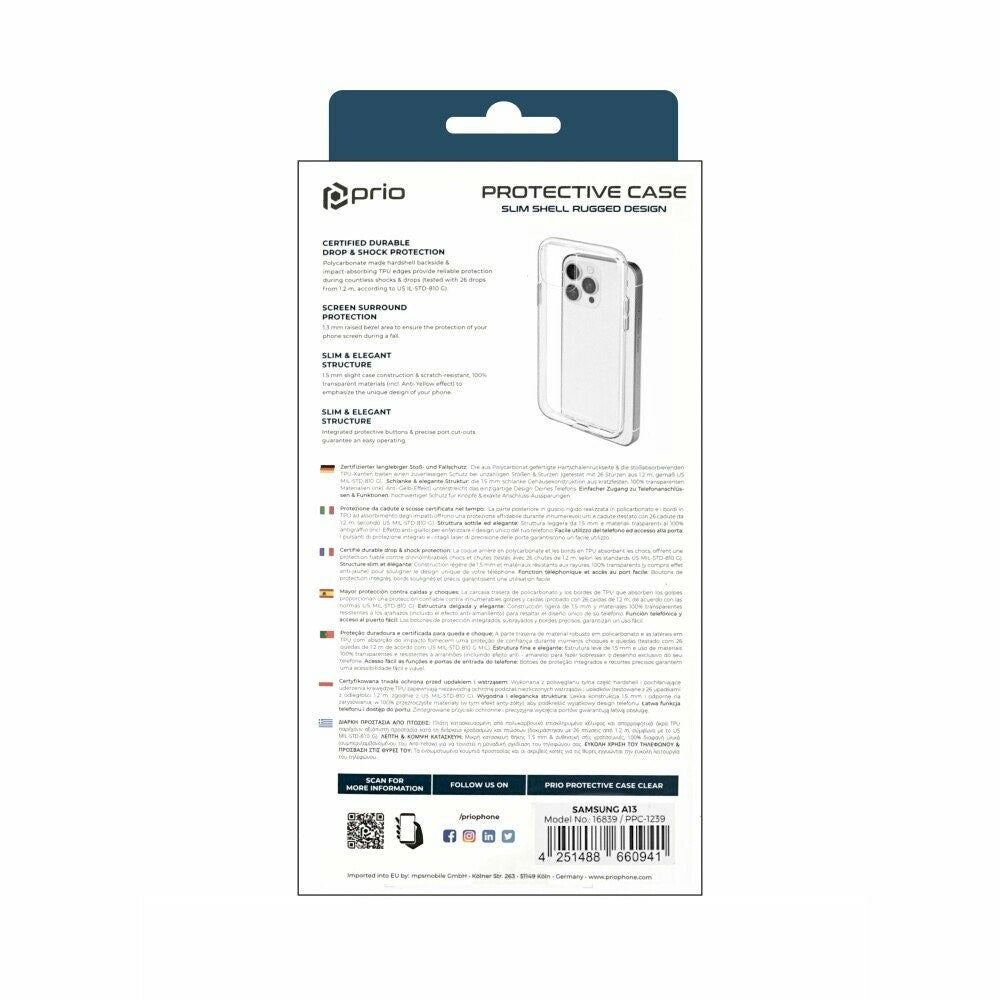 prio protective case for Samsung A13 5G clear