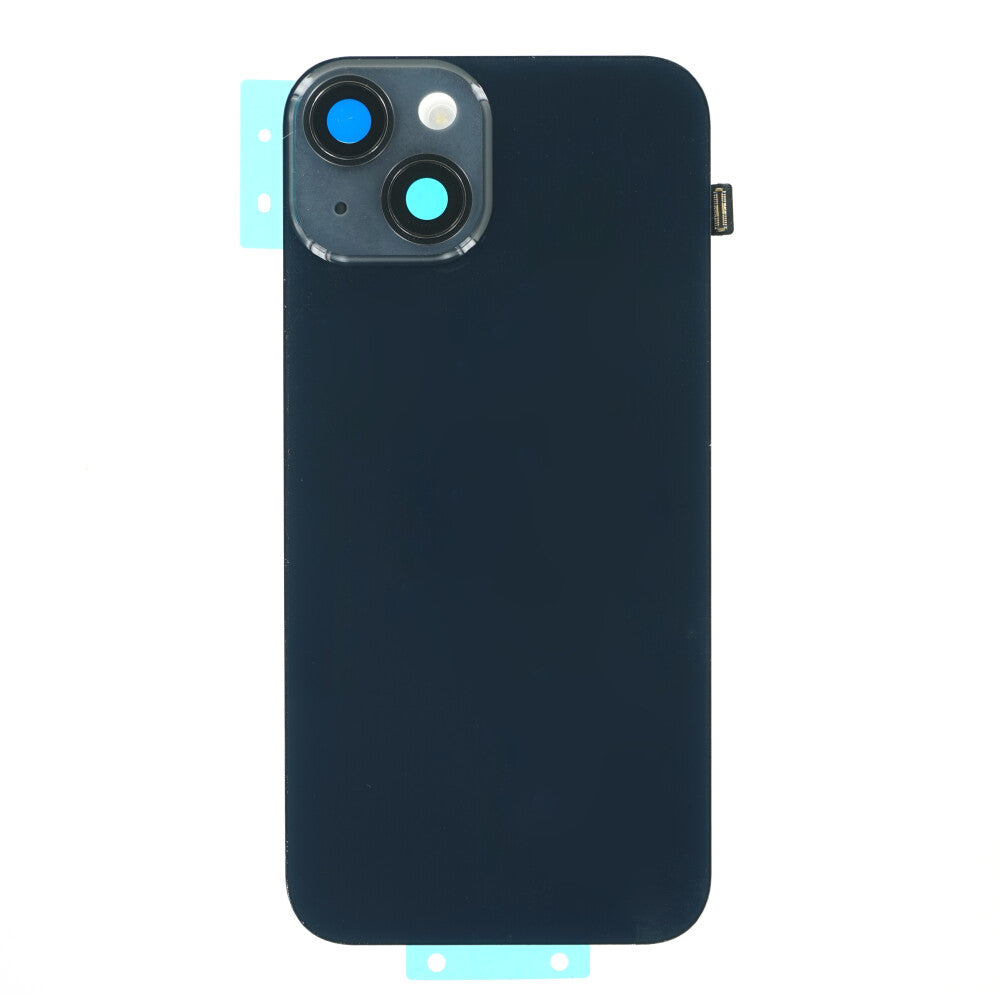 Rückglas + Camera Lens mit Blende + Metallplatte + MagSafe für iPhone 14 schwarz (ohne Logo)