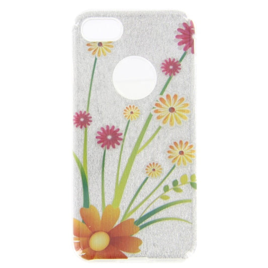 iPhone 7 silicone case with glitter flower pattern