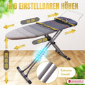 Bügelbrett, Bügeleisen Ablage, Bügelbrettbezug 43x150cm, Höhe 60-90cm, Grau
