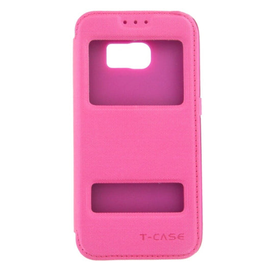 T-CASE Lux Magnet Flip Schutzhülle für Samsung S6 Edge pink