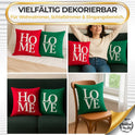 Kissenbezügen – Weihnachten Set aus 2, Rot & Grün, 40x40 cm, Dekokissen