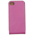 Slim Leather Flip Case for iPhone 4/4s hot pink