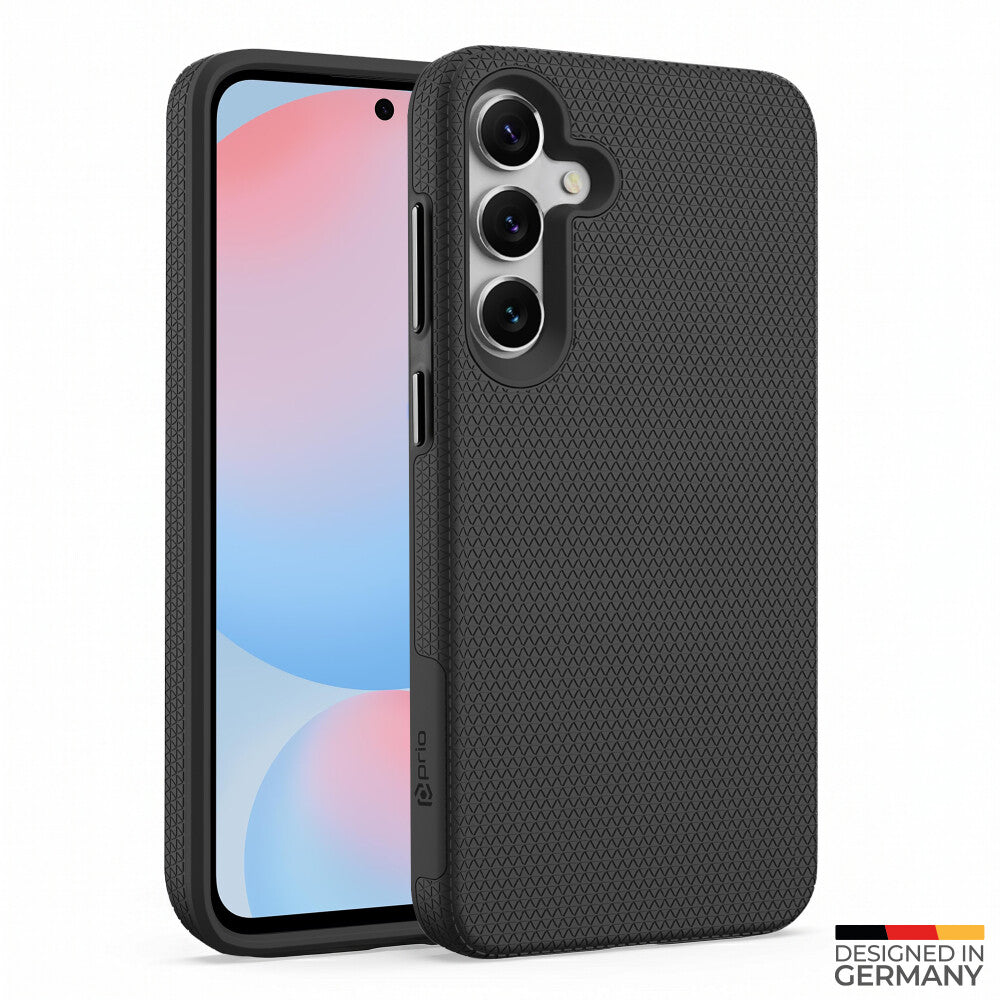 prio Hardcover Handyhülle für Samsung S24 FE Schwarz Schutz Case