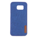 Silicone Case / Gehäuse / Tasche mit Textile für Samsung S6 Edge - Blau