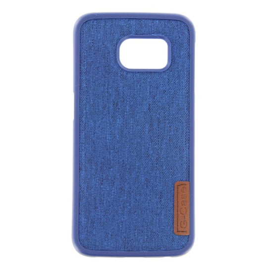 Silicone Case / Gehäuse / Tasche mit Textile für Samsung S6 Edge - Blau