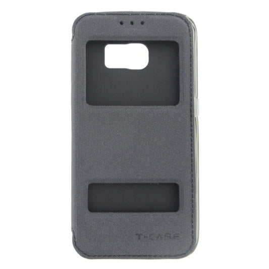 T-CASE Lux Magnet Flip Schutzhülle / Tasche / Case Samsung S6 Edge schwarz