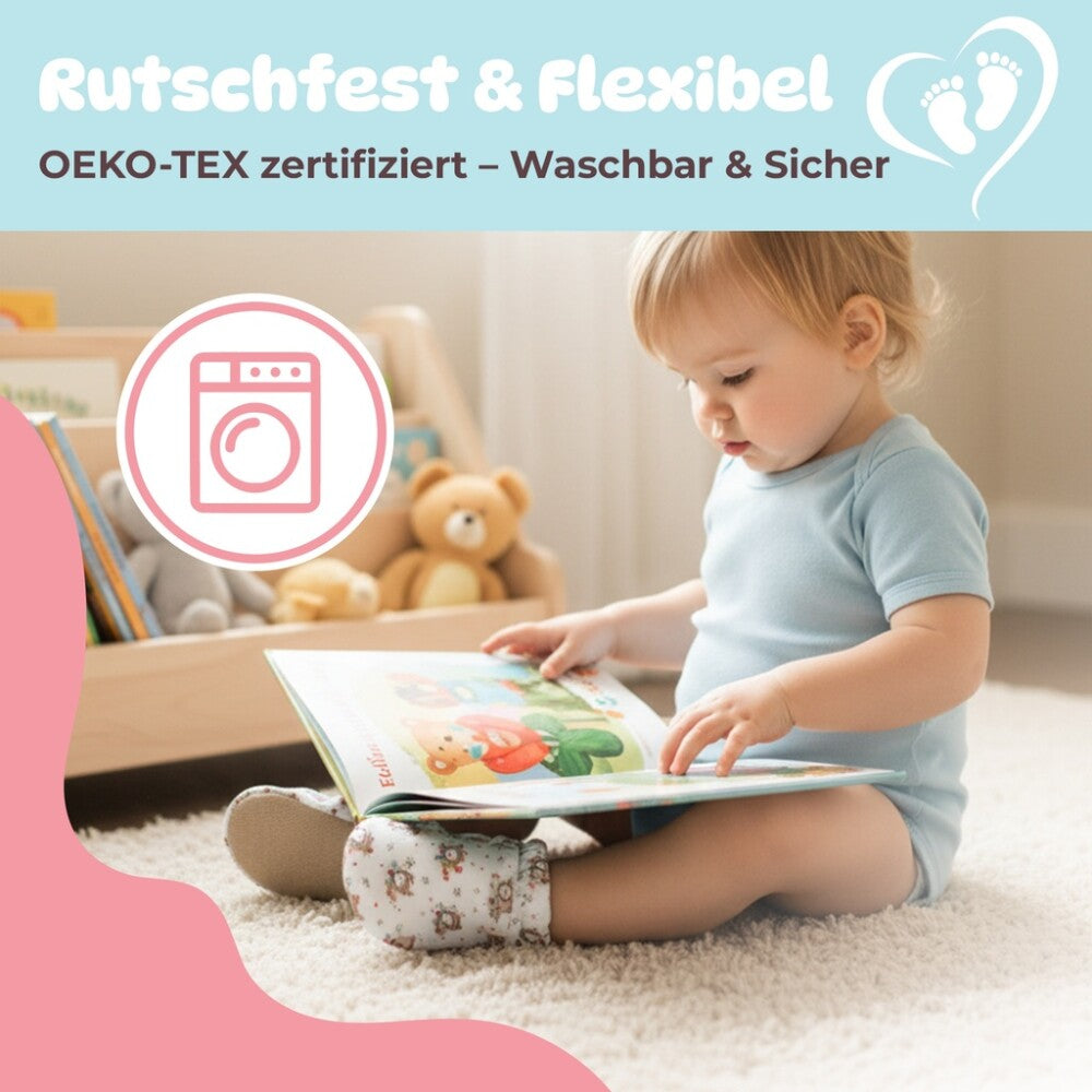 Kokopatik Organic Baumwolle Baby Hausschuhe rutschfest Neugeborene Bärenblume