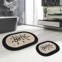Miqna 2-tlg. rutschfestes Badteppich Set , waschbar (60x100 & 50x60 cm)