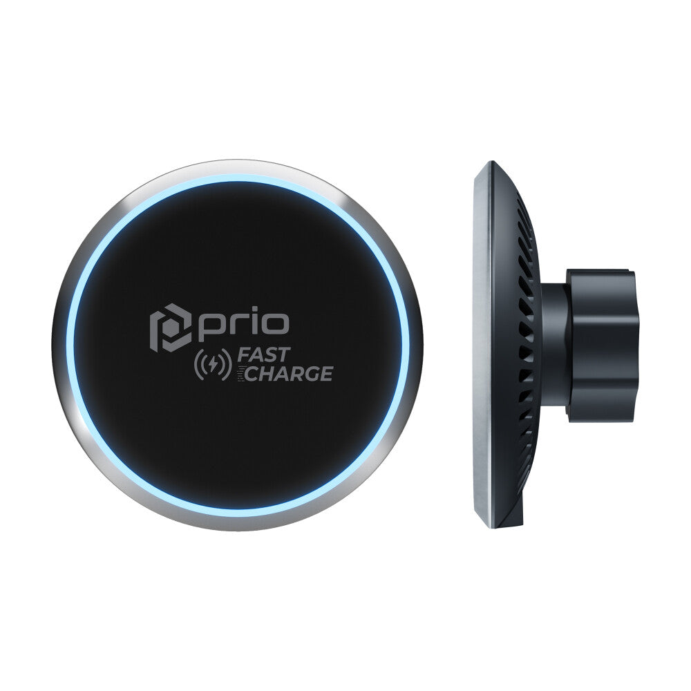 prio magnetic wireless car fast charger 15W (USB C) black